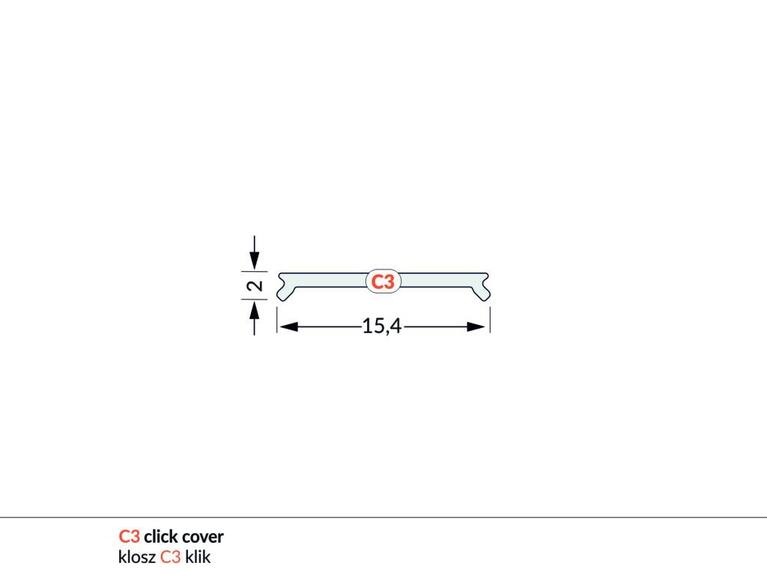 Difuzor WIRELI C3 KLIP ČIRÝ, 2m (metráž)