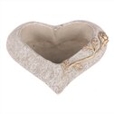Obal pietní na květiny - betonový, šedé srdce se zlatou růží, vel. "S".