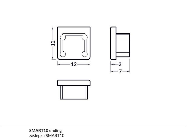 Koncovka WIRELI SMART10 šedá, pár
