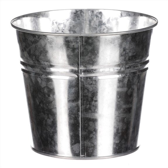 Obal na květiny zinkový, stříbrná barva.