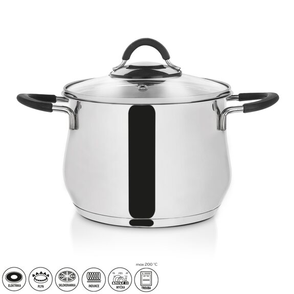 Hrnec nerez DALIE 3,5 l poklice sklo