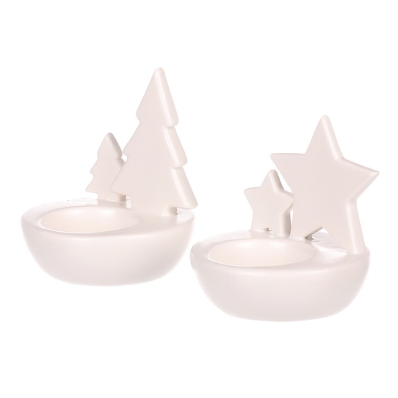 Svícen porcelánový, na čajovou svíčku. Mix 4 druhů.