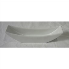 Váza keramická, tvar vaničky, HL9027-WH bílá, sada 3 ks