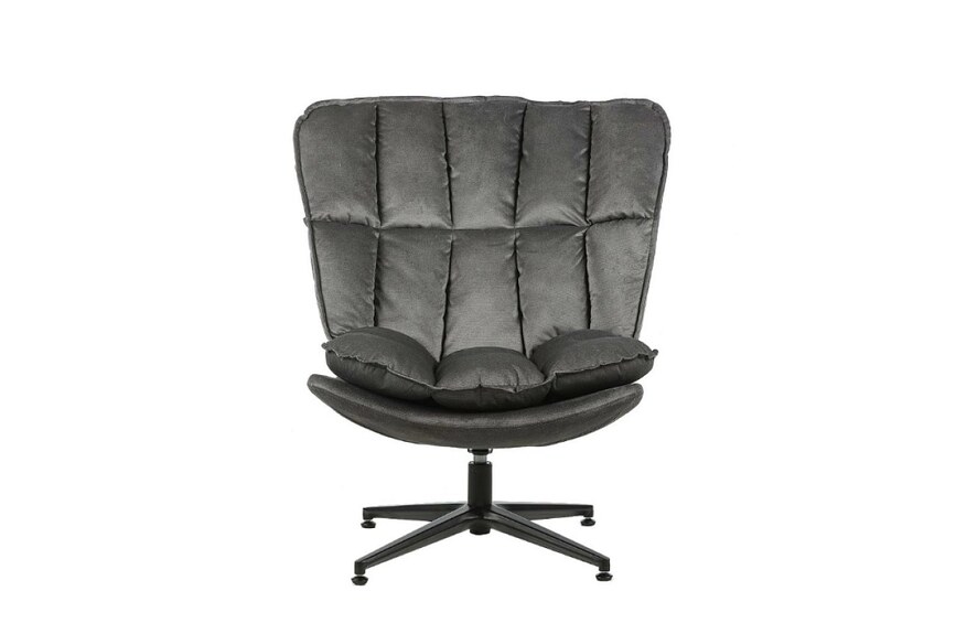 VANESA VELVET otočné křeslo, šedá/černá