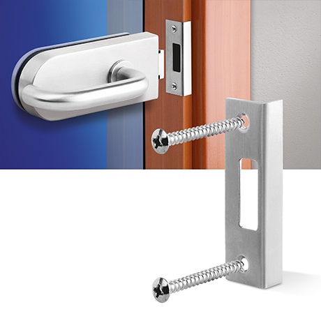 Protiplech pro dřevěné zárubně s falcem kování na skleněné dveře