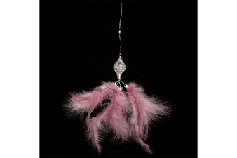 AK6118-PINK Dekorace z peří závěsná