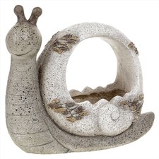 Obal na sukulenty z magneziové keramiky, ve tvaru šneka.