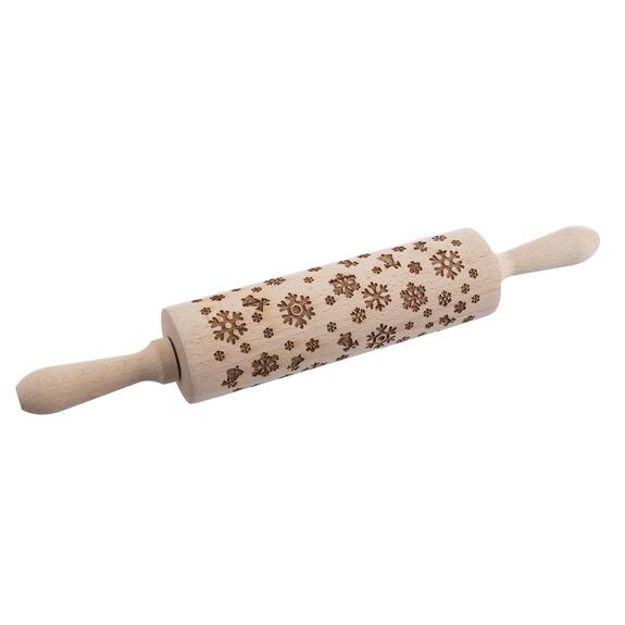 Váleček dřevo Dekor d. 20/38 cm VLOČKA