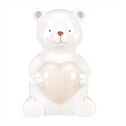 Medvídek keramický, držící srdce.