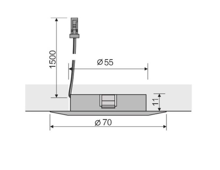 LED svítidlo LIMA hliník 1,5W 100lm 70x12mm bílá neutrální