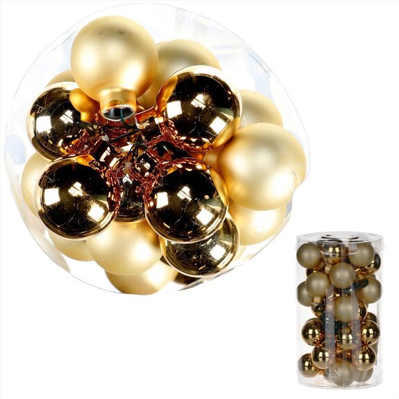 Ozdoby skleněné, barva zlatá, pr.4cm,