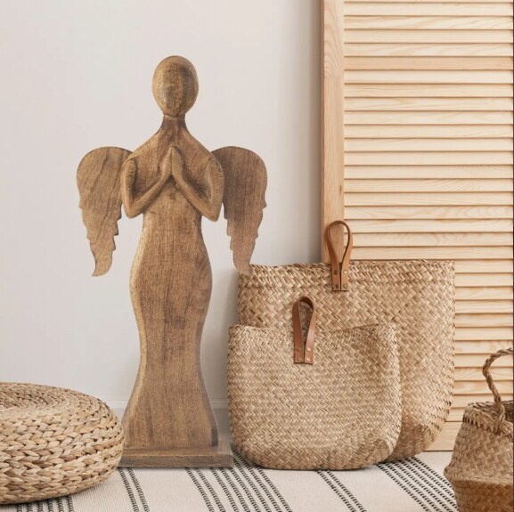 Anděl dřevo MANGO v. 76,5 cm