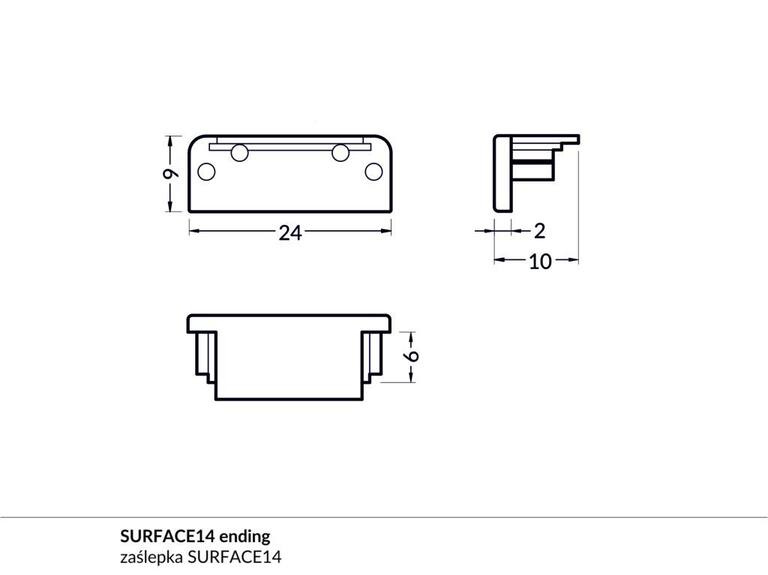 Koncovka WIRELI SURFACE14 černá, pár
