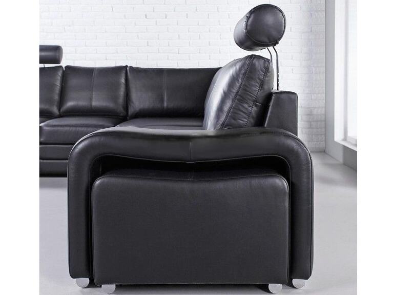 Kožená sedací souprava Endy pravá černá