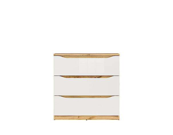 Komoda NUIS KOM3S - dub wotan/bílý lesk