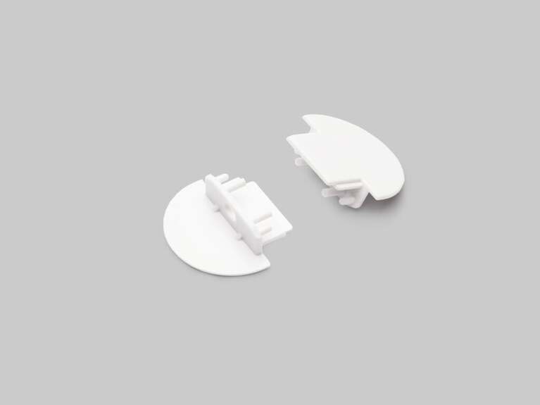 Koncovka WIRELI GROOVE10 bílá půlkulatá, pár