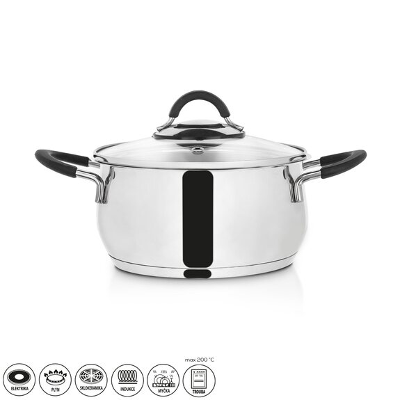 Kastrol nerez DALIE 2,6 l poklice sklo