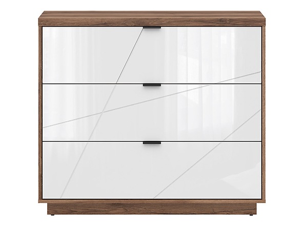 FORN KOM3S dub delano tmavý/bílý lesk