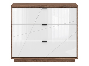 FORN KOM3S dub delano tmavý/bílý lesk