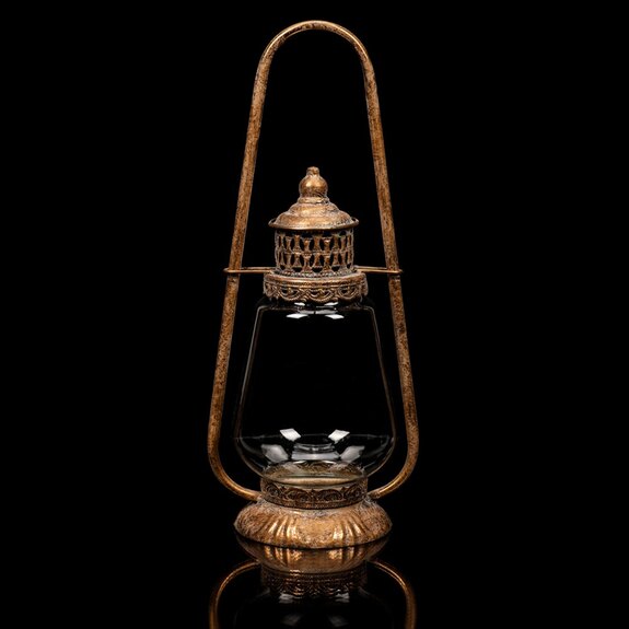 Lampa na vložení svíčky FUP524 - kovová, barva zlatá