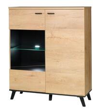 Vitrína Jocker Falco R4 dub lefkas/černá