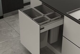 Odpadkový 4-koš Elegance, 2x27 + 2x9 l, 562-568x506x570, K60-šedý plast