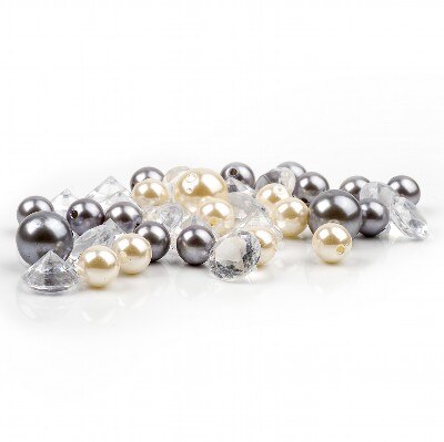 Dekoperličky/diamanty pvc/sklo 156g stříbrný mx