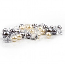 Dekoperličky/diamanty pvc/sklo 156g stříbrný mx