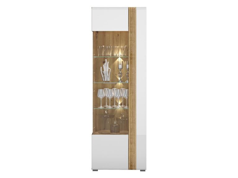 ADA 02L vitrína, levá, dub castello/bílá lesk