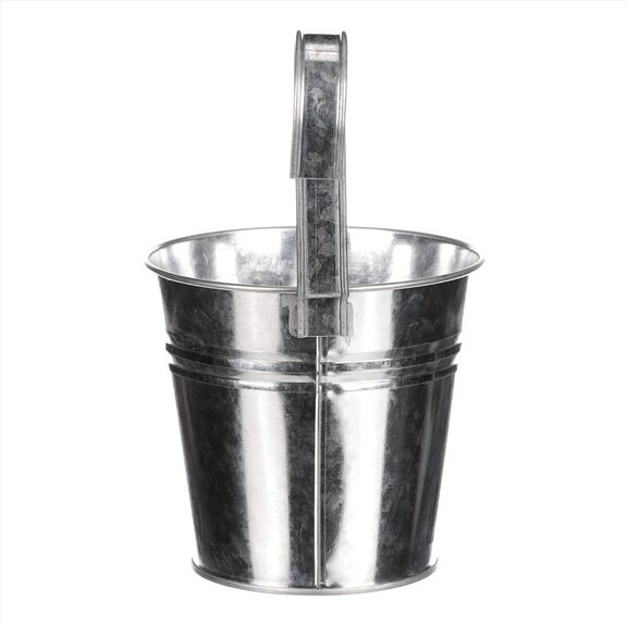 Obal na květiny - na pověšení, zinkový, stříbrná barva.