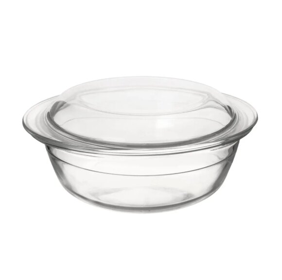 Pekáč borosil. sklo kulatý pr. 20 cm, 23,5x10 cm víko