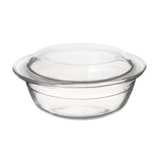 Pekáč borosil. sklo kulatý pr. 20 cm, 23,5x10 cm víko