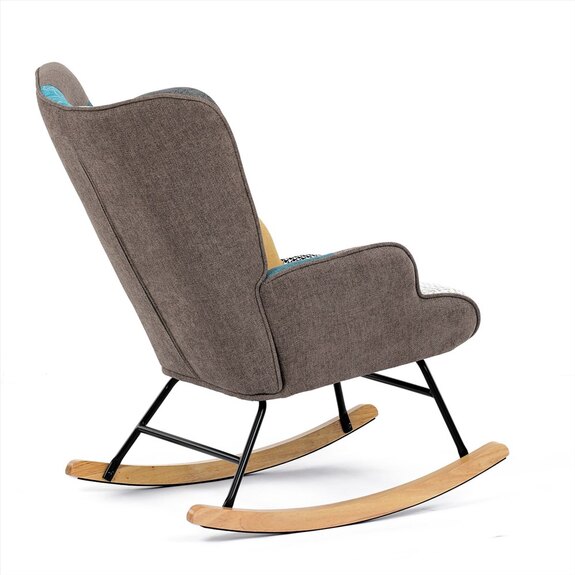 Křeslo houpací AK-374 PW2 potah patchwork látka