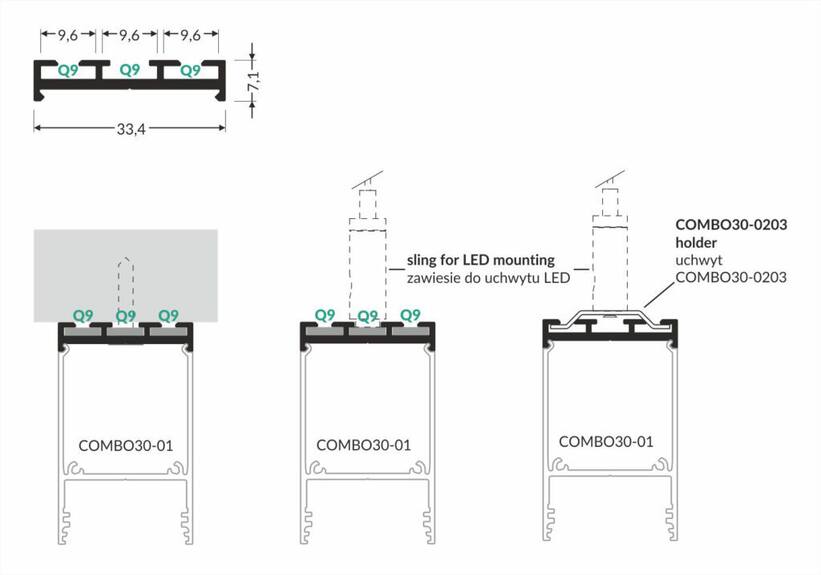 Profil WIRELI COMBO30-01 bílý lak, 2m (metráž)