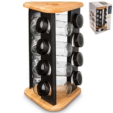 Kořenka sklo/UH 12 ks+stojan dřevo/kov BLACK