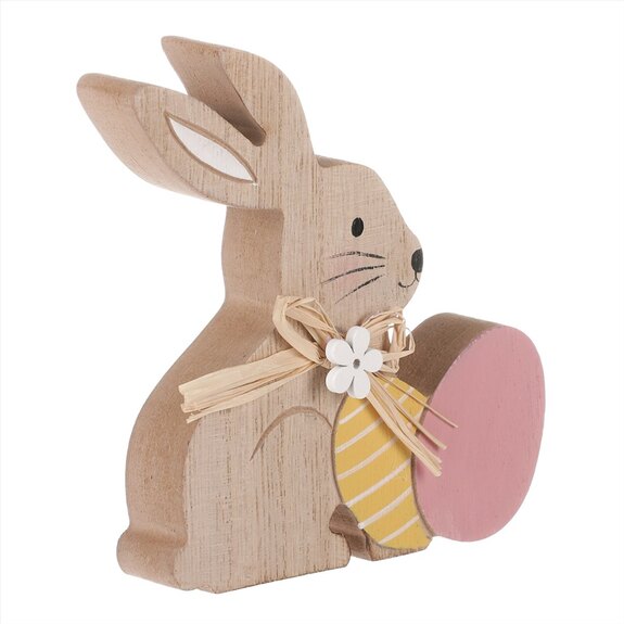 Zajíček s vajíčky, dřevěná dekorace.