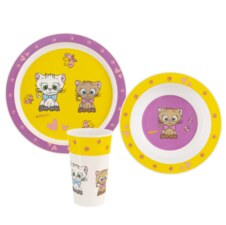 Sada jídelní UH dětská KOCOUŘI kulatá 3 ks