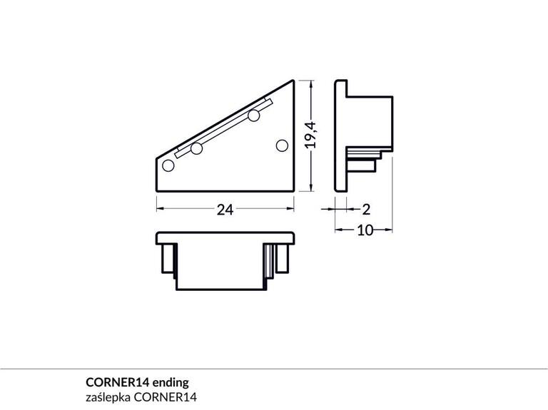 Koncovka WIRELI CORNER14 černá, pár