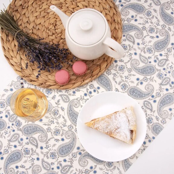 Ubrus-běhoun papír kašmírový vzor 180x40 cm