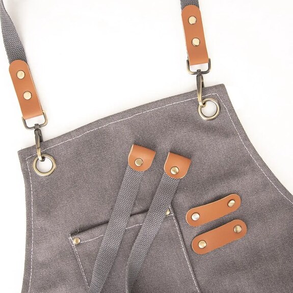 Zástěra PES/bavlna kuch. Canvas gril šedá