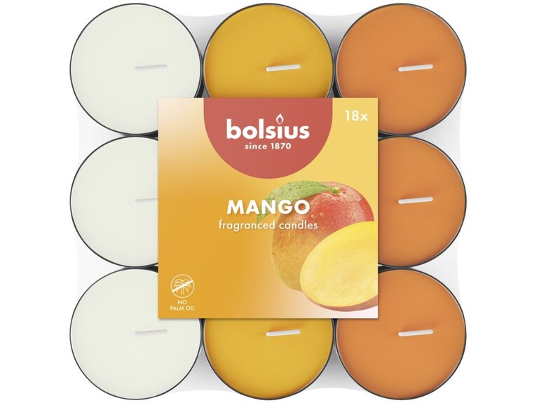 Bolsius Čajové 18ks Mango basic tříbarevné, vonné svíčky