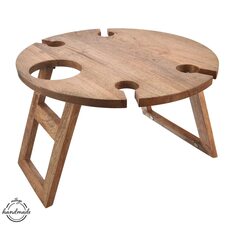 Tác-stolek dřevo MANGO piknik+nožky pr. 39,5 cm, v. 24,5 cm