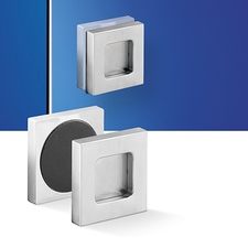 Mušle na skl. posuv. dveře 70x70mm samolepící nerez