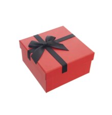 Krabice papír dárková 15,5x15,5x8 cm červená