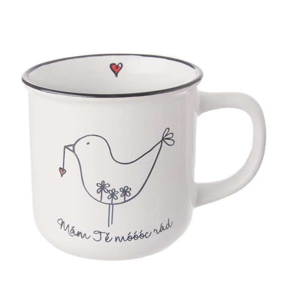 Hrnek ker. ptáček Mám tě rád 0,37 l