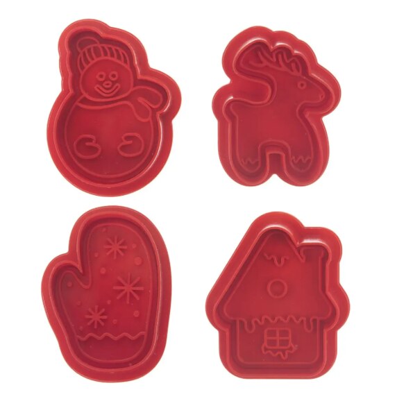 Vykrajovačka s pístem UH/kov Vánoce 4 ks