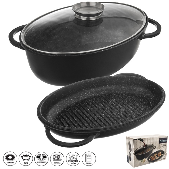 Pekáč GRANDE Aroma oboustr. 43x30x19 cm skl. víko