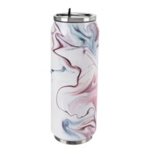 Termoska-plechovka nerez 0,5 l mramor růžová