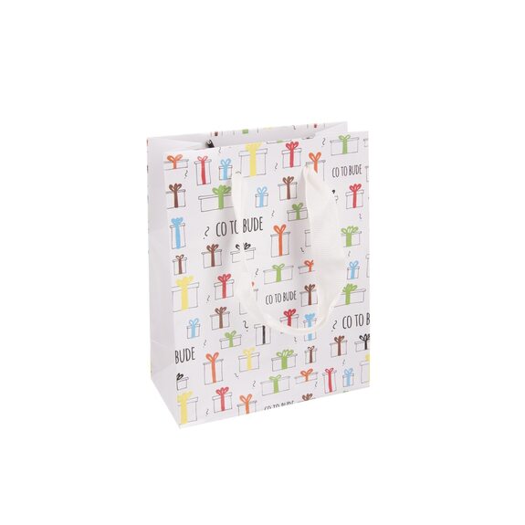 Taška papír dárková Co to bude 14x7x18 cm CZ