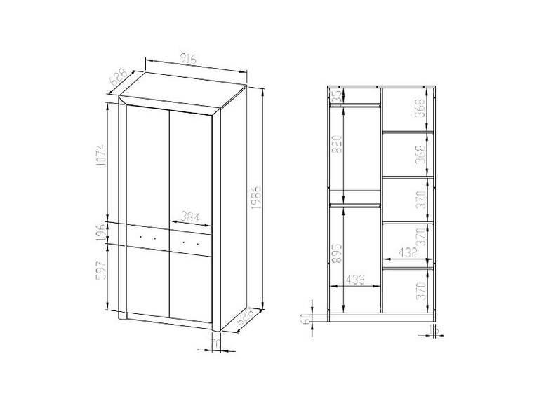 CALIFORNIA 01 -Šatní skříň
